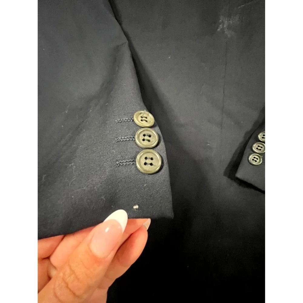 VTG Giorgio Armani Blazer Jacket Mens Black Notch Lapel Single Breasted Formal
